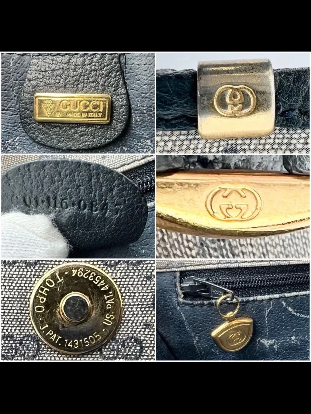 Gucci Gray/Black Monogram Messenger Bag
